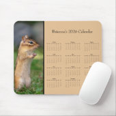 Chipmunk - Aanpasbare kalender voor het hele jaar Muismat (Met muis)