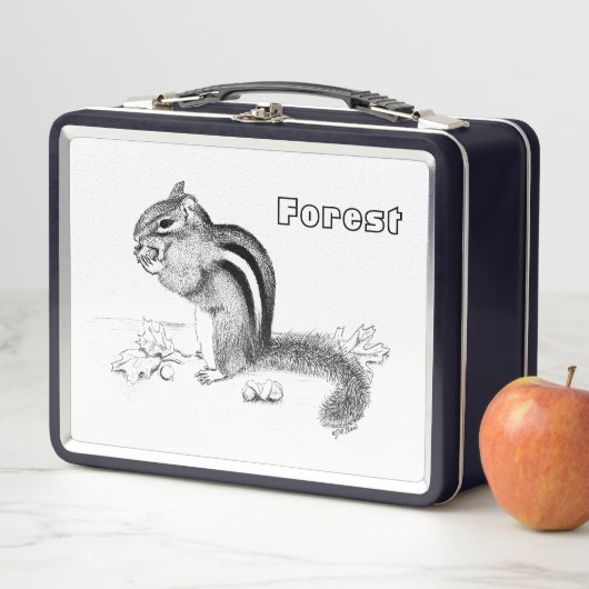 Chipmunk & Acorns Lunch Box (In situ)