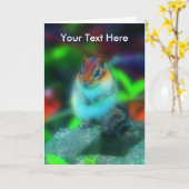 Chipmunk Animal Fantasy Art Natuur Fotokaart Kaart (Gele Bloem)