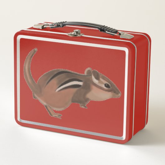 Chipmunk artwork on metal lunch boxes (Voorkant)