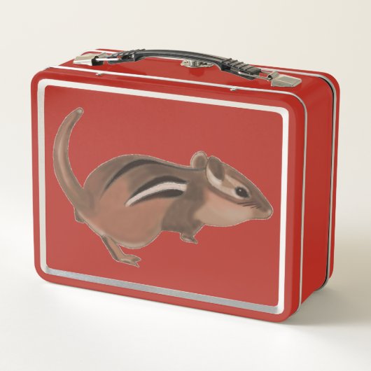 Chipmunk artwork on metal lunch boxes (Achterkant)