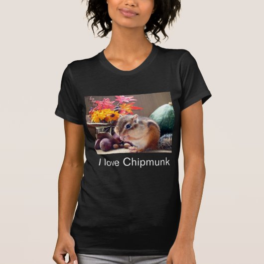 Chipmunk , Autumn (1) photo T-shirt (Voorkant)