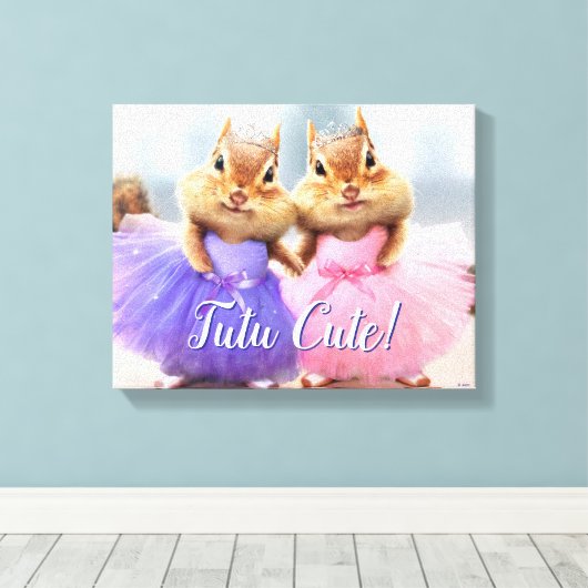 Chipmunk Ballerina Duo Canvas Afdruk (Insitu (Houten vloer))