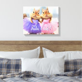 Chipmunk Ballerina Duo Canvas Afdruk (Insitu (Slaapkamer))