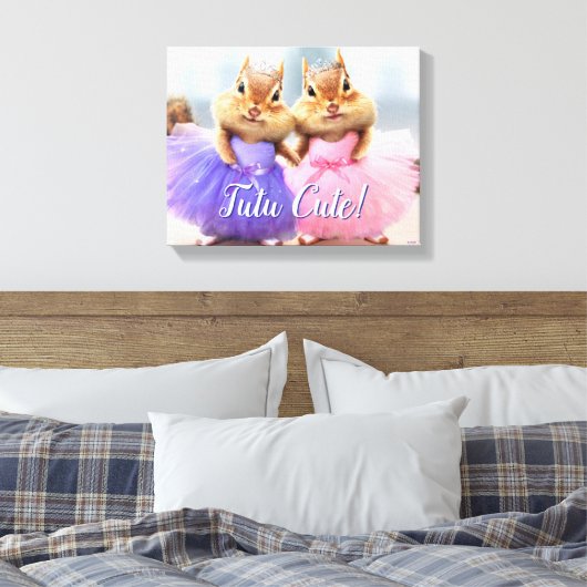 Chipmunk Ballerina Duo Canvas Afdruk (Insitu (Slaapkamer))