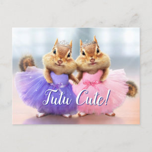 Chipmunk Ballerina Duo Uitnodiging Briefkaart