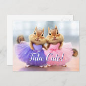 Chipmunk Ballerina Duo Uitnodiging Briefkaart (Voorkant / Achterkant)