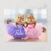 Chipmunk Ballerina Duo Uitnodiging Briefkaart (Voorkant)