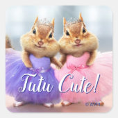 Chipmunk Ballerina Duo Vierkante Sticker (Voorkant)