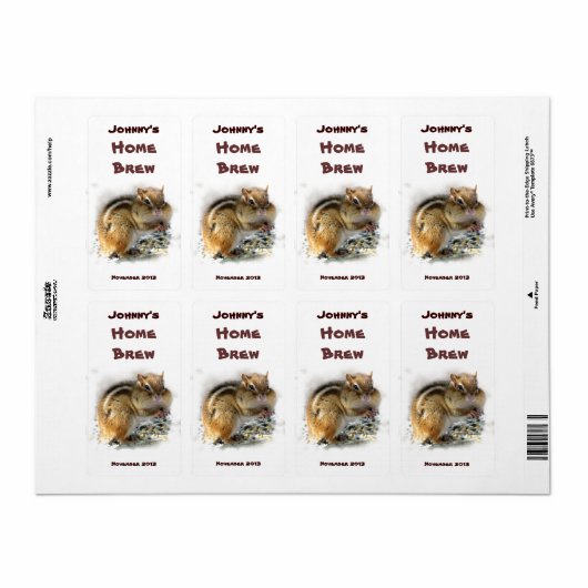 Chipmunk Bier Label (Full Sheet)