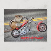 Chipmunk Biker Riding a Motorcycle Briefkaart (Voorkant)