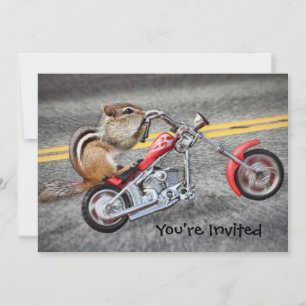 Chipmunk Biker Riding a Motorcycle Kaart