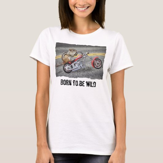 Chipmunk Biker Riding a Motorcycle T-shirt (Voorkant)