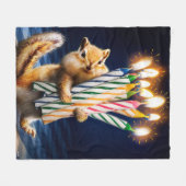 Chipmunk Birthday Candles Fleece Deken (Voorkant (Horizontaal))