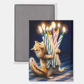 Chipmunk Birthday Candles Magneet (Voorkant / Achterkant)