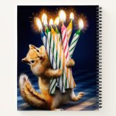 Chipmunk Birthday Candles Notitieboek (Achterkant)