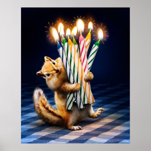 Chipmunk Birthday Candles Poster (Voorkant)
