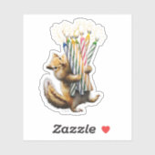 Chipmunk Birthday Candles Sticker (Vel)