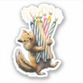 Chipmunk Birthday Candles Sticker (Voorkant)