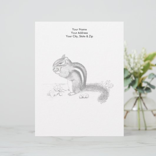 Chipmunk Briefhoofd Ontwerp (Staand voorkant)