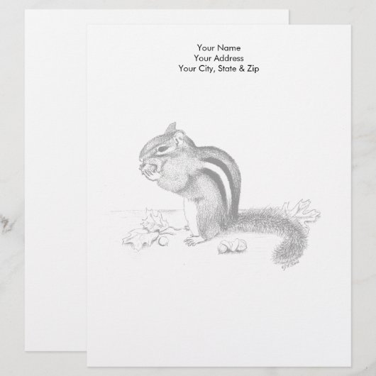 Chipmunk Briefhoofd Ontwerp (Voorkant / Achterkant)