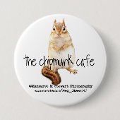 Chipmunk Cafe Logo Ronde Button 7,6 Cm (Voorkant)