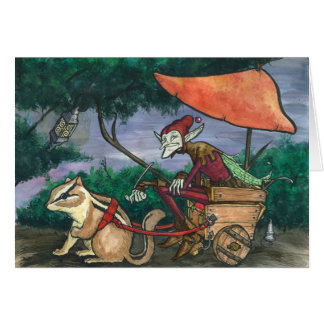 "Chipmunk Cart" Faerie Card