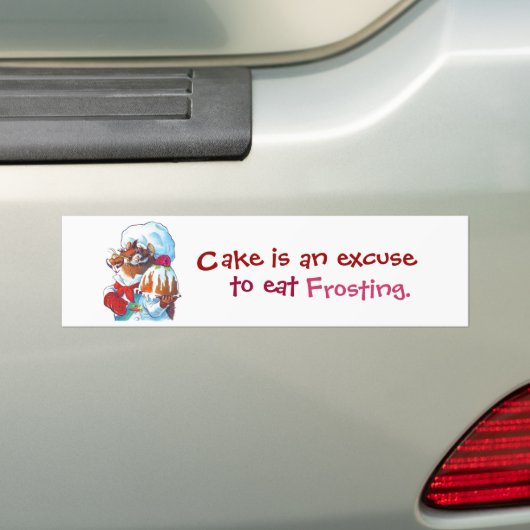 Chipmunk Dessert Chef Bumpersticker (Op auto)
