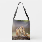 Chipmunk die een pinda eet crossbody tas (Achterkant)