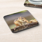 Chipmunk die een pinda eet drankjes onderzetter (Linkerzijde)