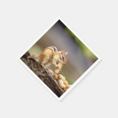 Chipmunk die een pinda eet servetten (Hoek)