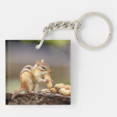 Chipmunk die een pinda eet sleutelhanger (Achterkant)