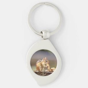 Chipmunk die een pinda eet sleutelhanger
