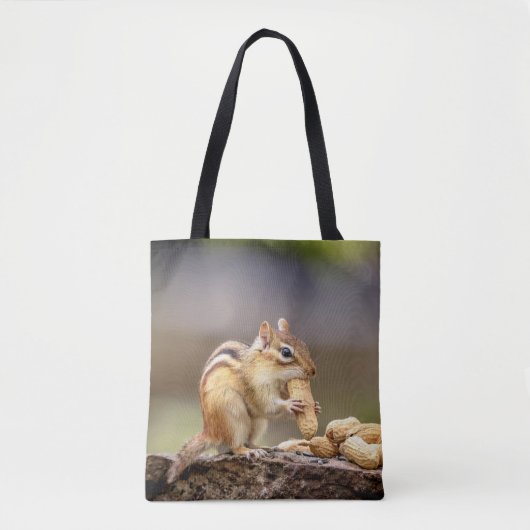 Chipmunk die een pinda eet tote bag (Voorkant)