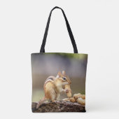 Chipmunk die een pinda eet tote bag (Achterkant)