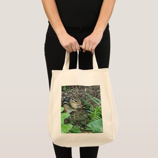 Chipmunk Eating And Collecting In The Garden Photo Tote Bag (Voorkant (product))
