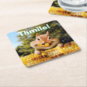 Chipmunk Eating Corn Kartonnen Onderzetters (Schuin)