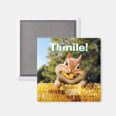 Chipmunk Eating Corn Magneet (Voorkant / Achterkant)