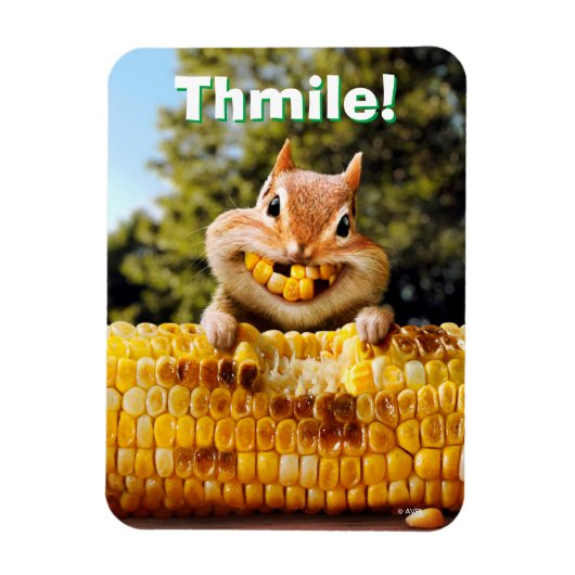 Chipmunk Eating Corn Magneet (Verticaal)