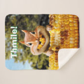 Chipmunk Eating Corn Sherpa Deken (Voorkant (horizontaal))