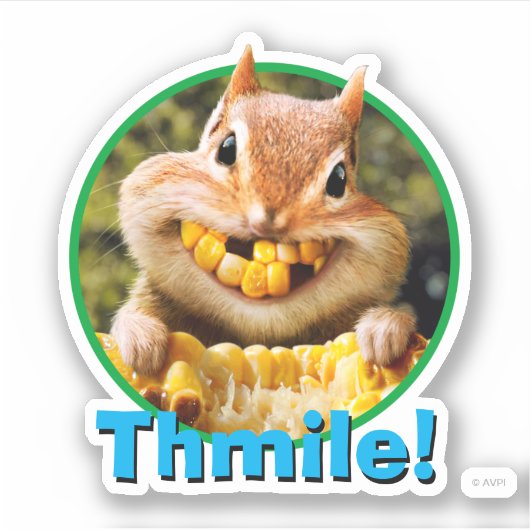 Chipmunk Eating Corn Sticker (Voorkant)