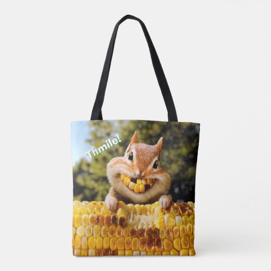 Chipmunk Eating Corn Tote Bag (Achterkant)