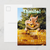Chipmunk Eating Corn Uitnodiging Briefkaart (Voorkant / Achterkant)