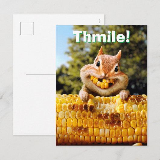 Chipmunk Eating Corn Uitnodiging Briefkaart (Voorkant / Achterkant)