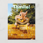 Chipmunk Eating Corn Uitnodiging Briefkaart (Voorkant)