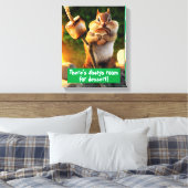 Chipmunk Eating Marshmallow Canvas Afdruk (Insitu (Slaapkamer))