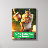 Chipmunk Eating Marshmallow Canvas Afdruk (Voorkant)
