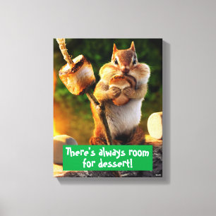 Chipmunk Eating Marshmallow Canvas Afdruk