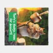 Chipmunk Eating Marshmallow Fleece Deken (Voorkant (Horizontaal))