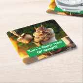 Chipmunk Eating Marshmallow Kartonnen Onderzetters (Schuin)